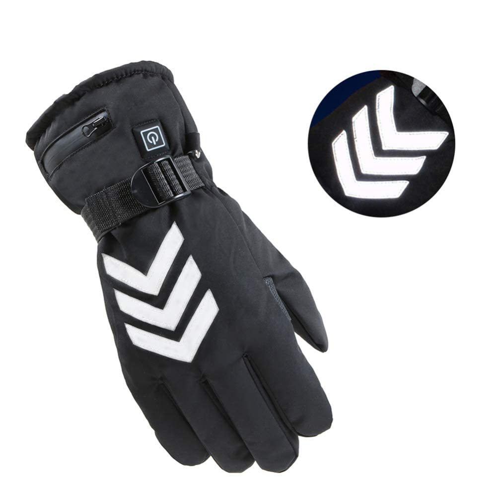 Electric Heated Gloves for Women & Men - Touchscreen Thermal Gloves with 3 Temperature Settings, 2600mAh Battery & Reflective Tape - Perfect for Skiing, Snowboarding, Hiking & Winter Outdoor Activities