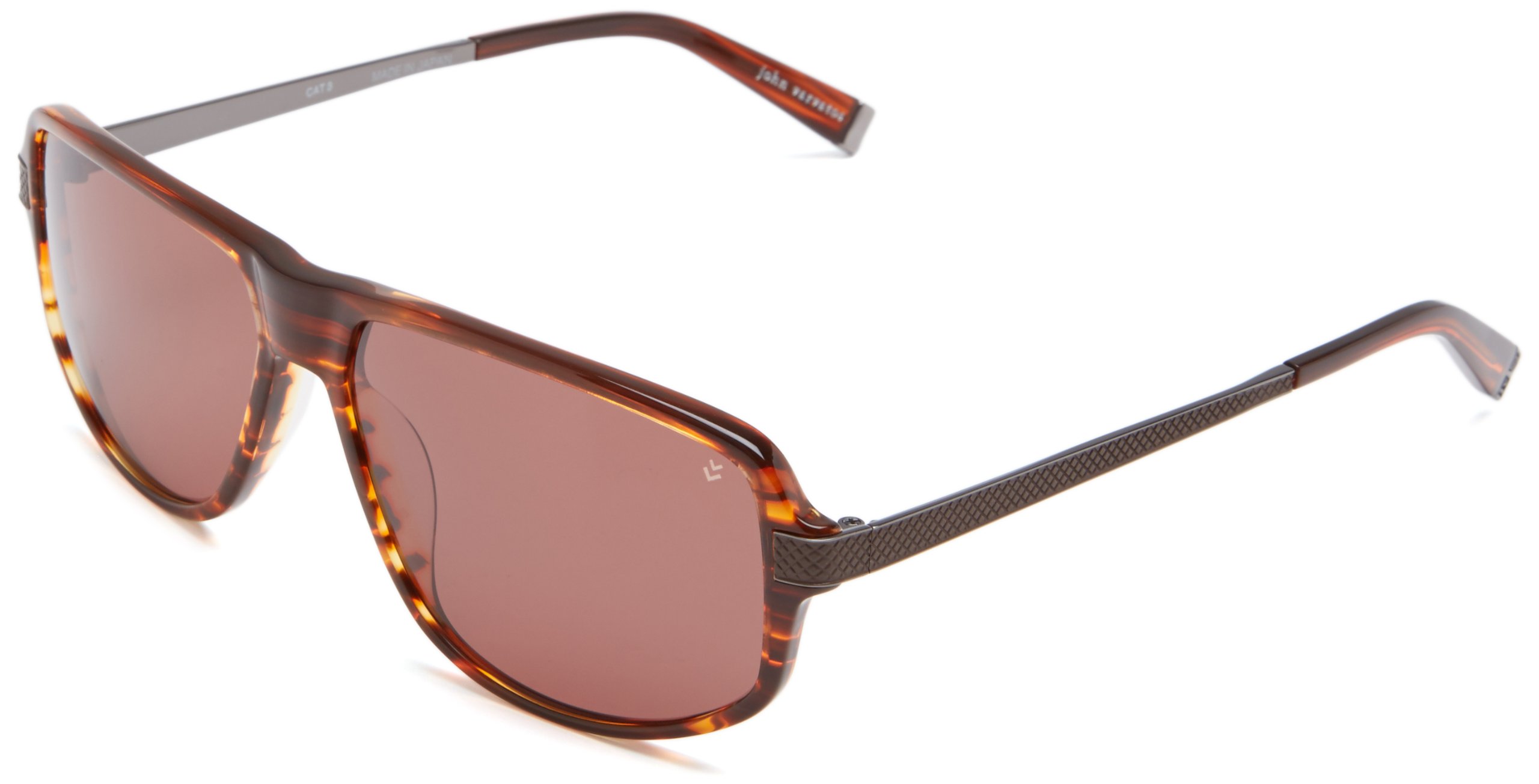 John Varvatos V780 Rectangular Sunglasses for Men - Polarized UV Protection, Classic Aviator Style - Perfect for Driving, Travel & Outdoor Activities