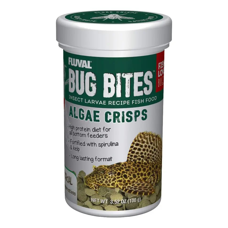 Fluval Bug Bites Algae Crisps - High Protein Fish Food for Tropical & Goldfish - Perfect for Aquarium & Pond Feeding