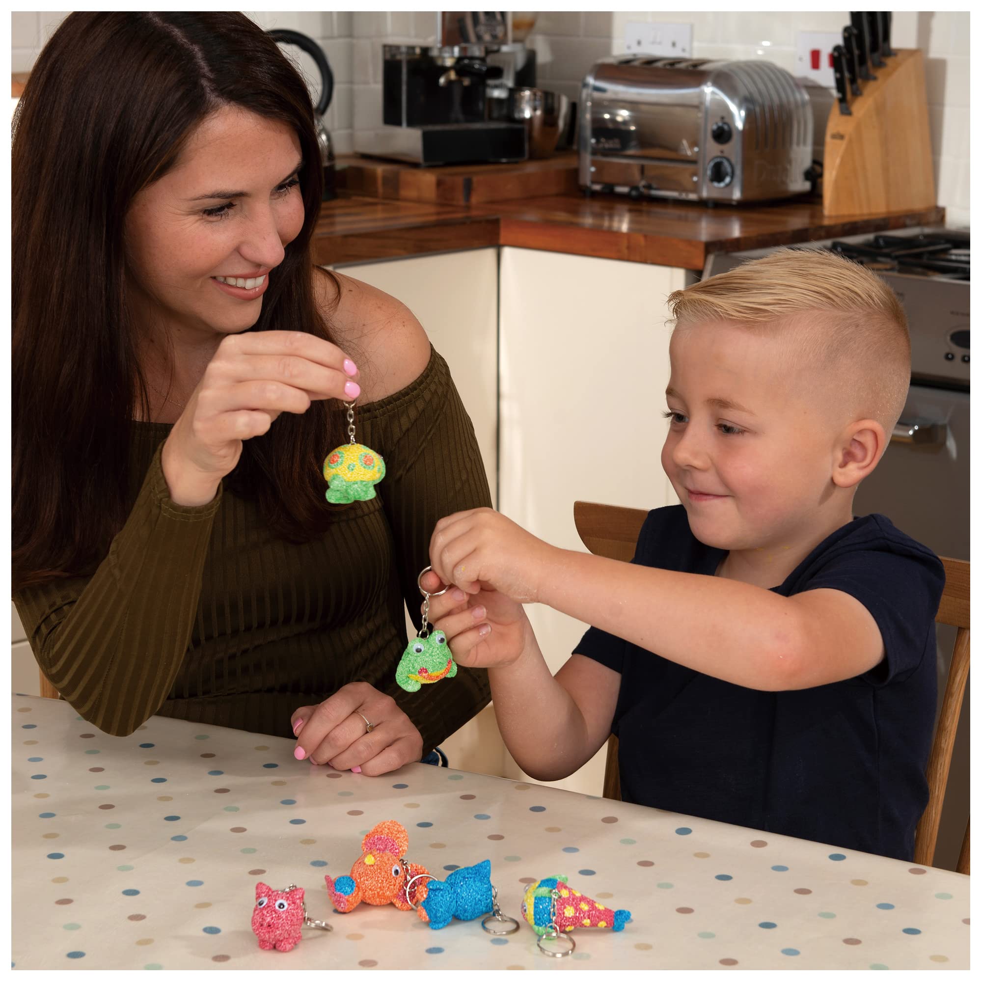 Galt Toys Beady Keyrings - DIY Craft Kit for Kids - Fun & Creative Keychain Making Activity - Perfect for Birthday Gifts & Party Favors - Great for Arts & Crafts Projects at Home or School