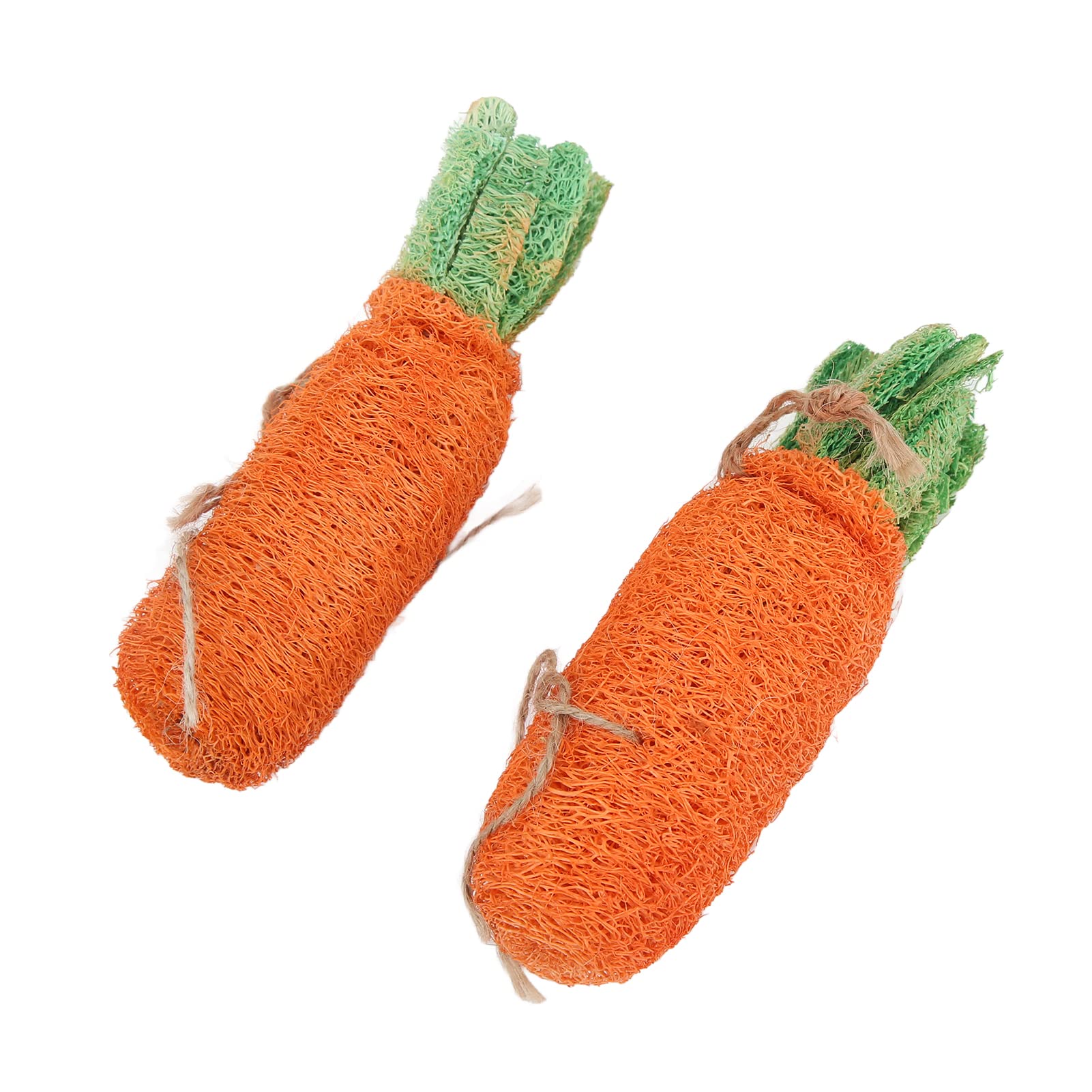 Natural Loofah Rabbit Chew Toys for Small Animals - 2 Pack Dental Treats for Teeth Grinding - Perfect for Bunnies, Guinea Pigs & Hamsters - Promotes Healthy Teeth & Stress Relief