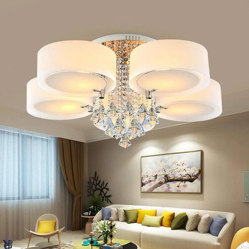 Round Petal LED Flush Mount Ceiling Light - Modern Dimmable Lighting Fixture for Bedroom, Living Room & Kitchen | Energy-Efficient Home Decor