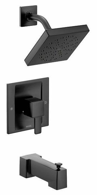 Moen TS2713BL 90 Degree Posi Temp Tub and Shower Trim in Matte Black - Perfect for Modern Bathroom Renovations and Spa-Like Showers