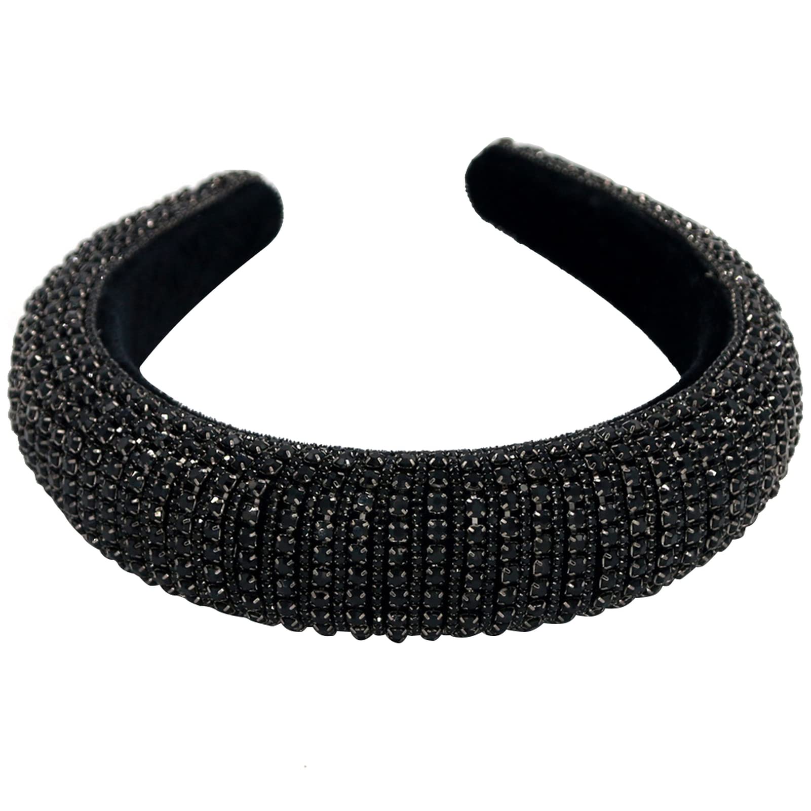 YESBAY Women's Rhinestone Sparkly Wide Headband with Sponge Padding - Elegant Hair Accessory for Weddings, Parties, and Special Occasions