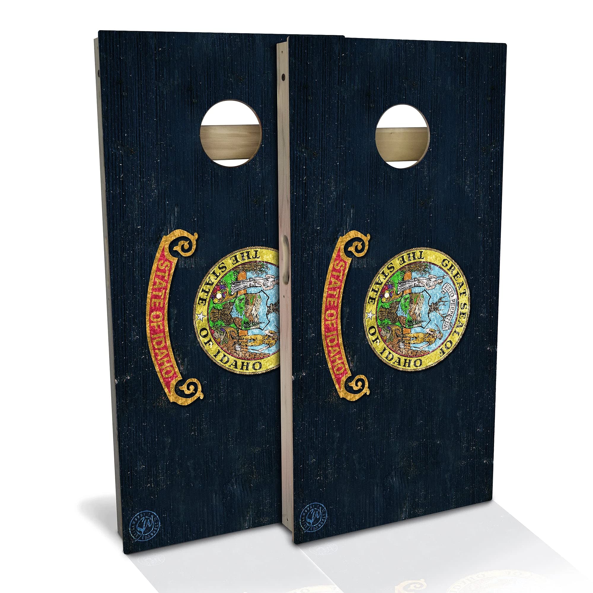 Skip's Garage Idaho Flag Cornhole Board Set - Customize Size & Accessories - 2 Boards & 8 Bags Included - Perfect for Backyard Parties, Tailgating & Outdoor Games