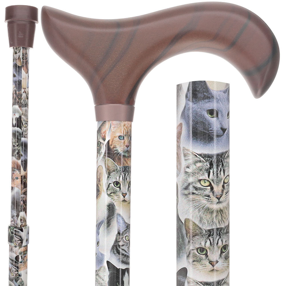 Premium Adjustable Derby Walking Cane for Cats - Scratch & Dent Resistant Design V2165 | Ideal for Elderly Pet Owners, Mobility Assistance & Stylish Support