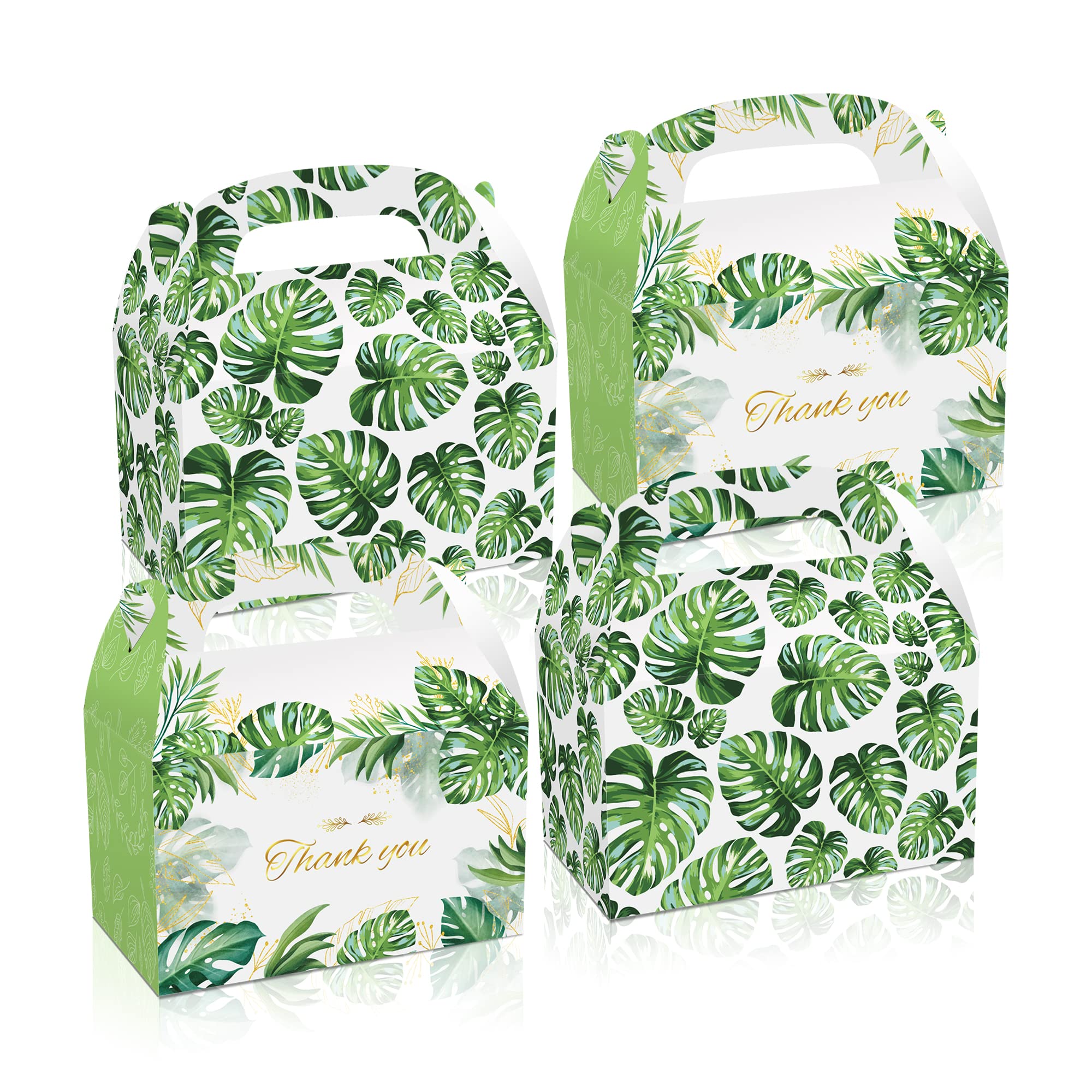 12PCS Tropical Palm Leaf Party Favor Boxes - Eco-Friendly Treat Bags for Birthday, Baby Shower & Summer Themed Events - Perfect for Hawaiian Luau, Beach Party & Tropical Decorations