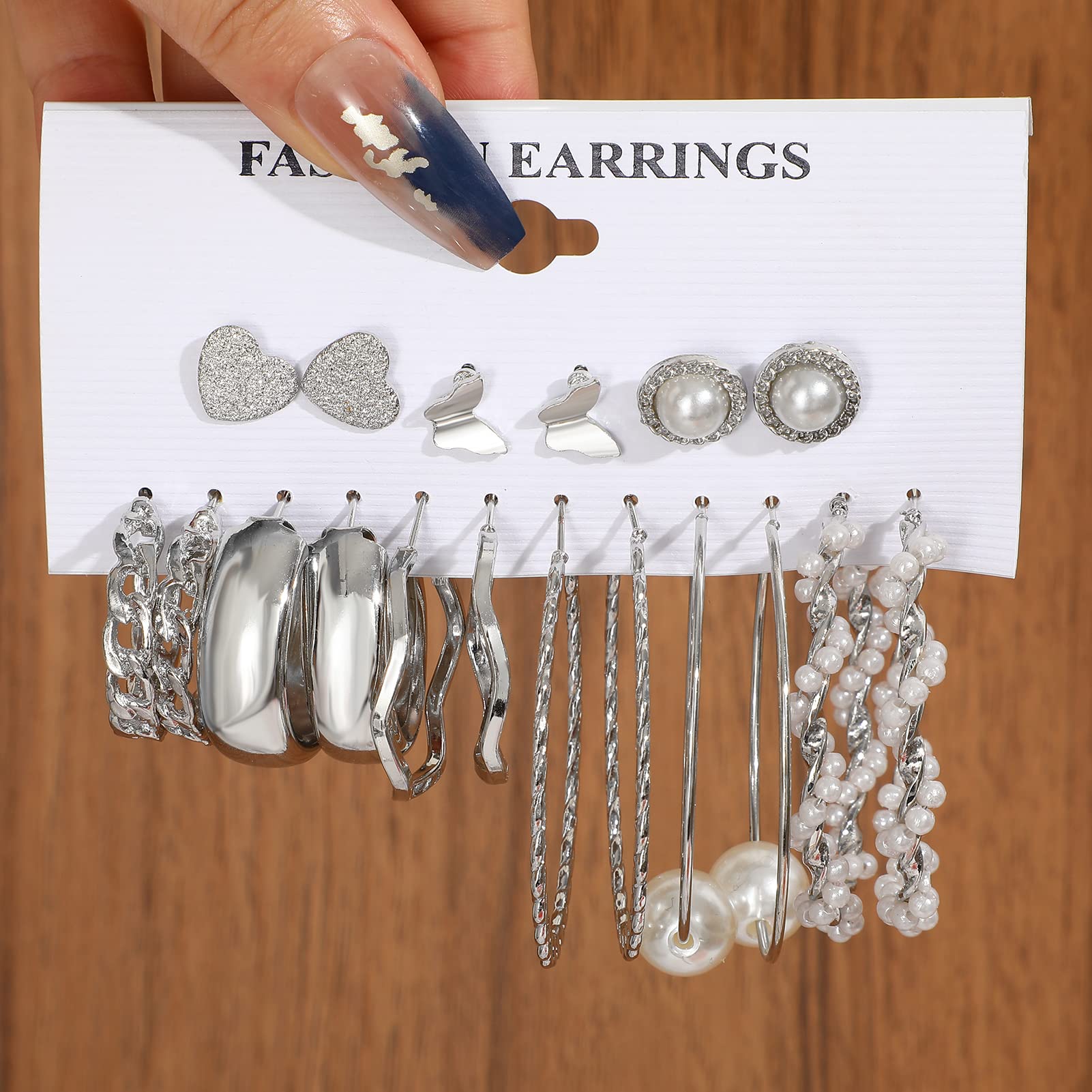 FAXHION 36 Pairs Gold Earrings Set for Women - Fashion Pearl Chain Link Stud Drop Dangle Hoop Earrings Multipack, Hypoallergenic Jewelry for Birthday Party, Wedding, Anniversary & Everyday Wear