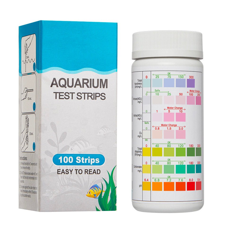 6-in-1 Aquarium Water Test Strips for Freshwater & Saltwater Tanks - Fast & Accurate pH, Nitrate, Nitrite, Chlorine, Hardness Testing Kit - Essential for Fish Tank Maintenance & Water Quality Control