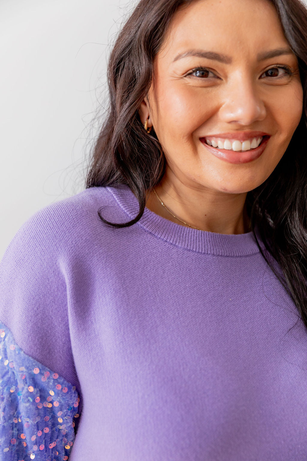 Lilac Glam Knit Sweater for Women - Cozy & Stylish Pullover for Fall & Winter Fashion | Perfect for Casual Outings & Office Wear