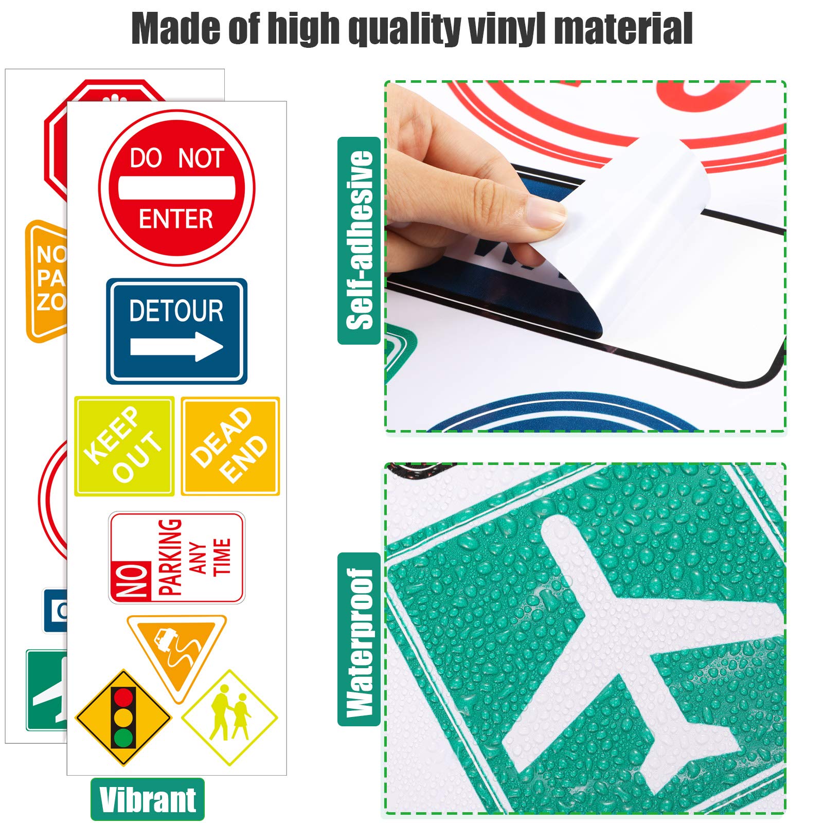 Zonon 15-Piece Road Signs Wall Decal Set - Traffic Street Sign Stickers, Stop & Transportation Vinyl Wall Decals for Kids Bedroom, Classroom & Playroom Decor - Perfect for Birthday Parties & Educational Play Spaces