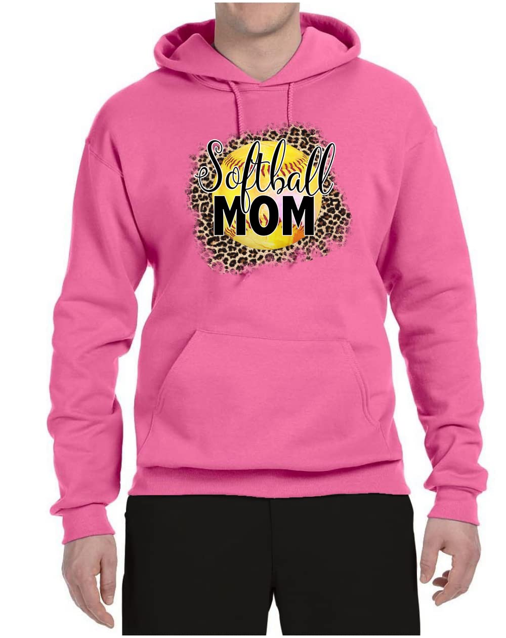 Wild Bobby Softball Mom Animal Print Graphic Hoodie - Unisex Sports Sweatshirt for Women & Girls - Perfect for Game Day, Team Spirit & Casual Wear