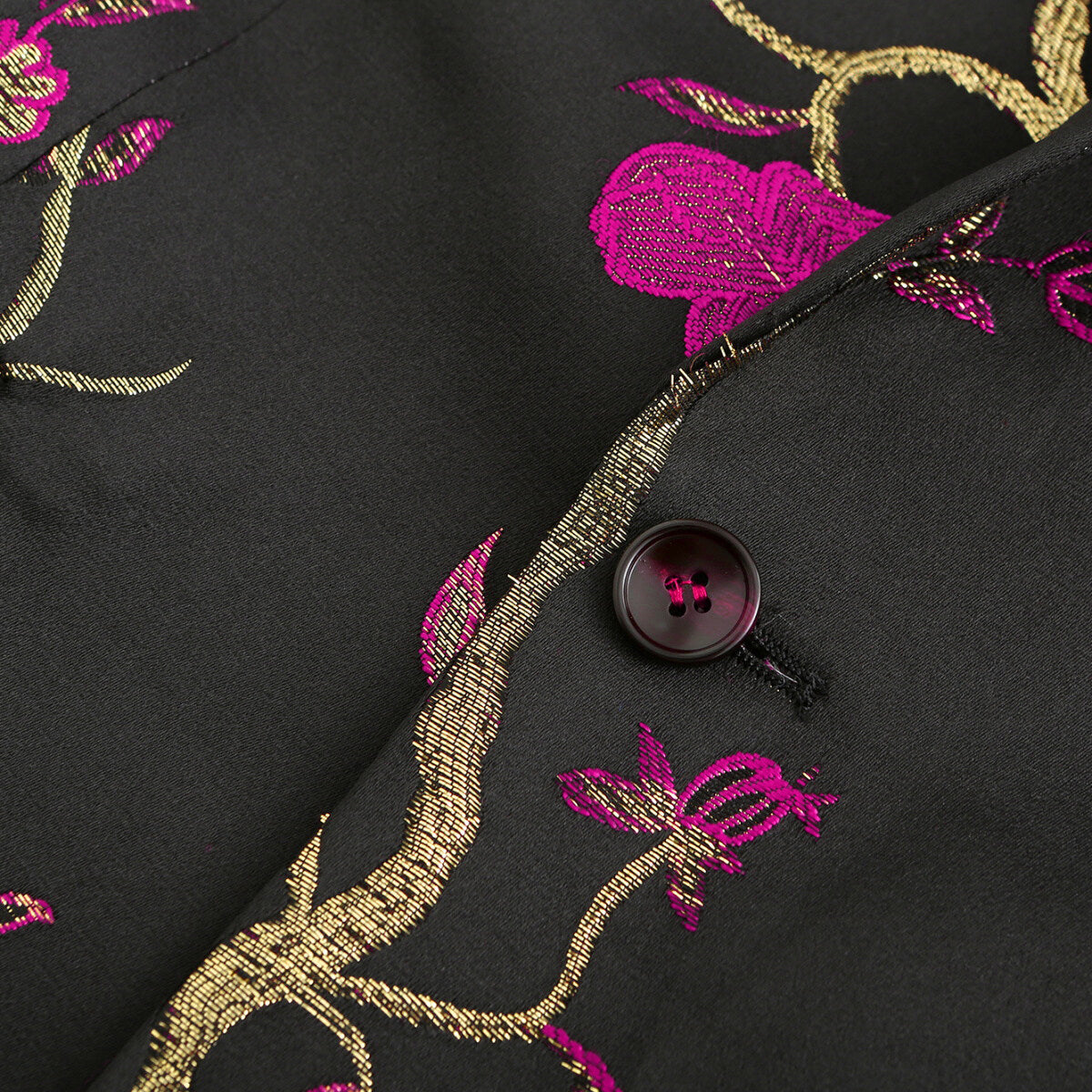 Men's Rose Red Embroidered One Button Notched Lapel Blazer - Perfect for Weddings, Business Meetings & Formal Events