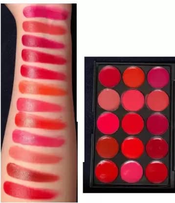 15 Matte & Creamy Color Lip Cream Palette - Long Lasting, Highly Pigmented Lipstick Set for Daily Makeup, Party & Special Occasions