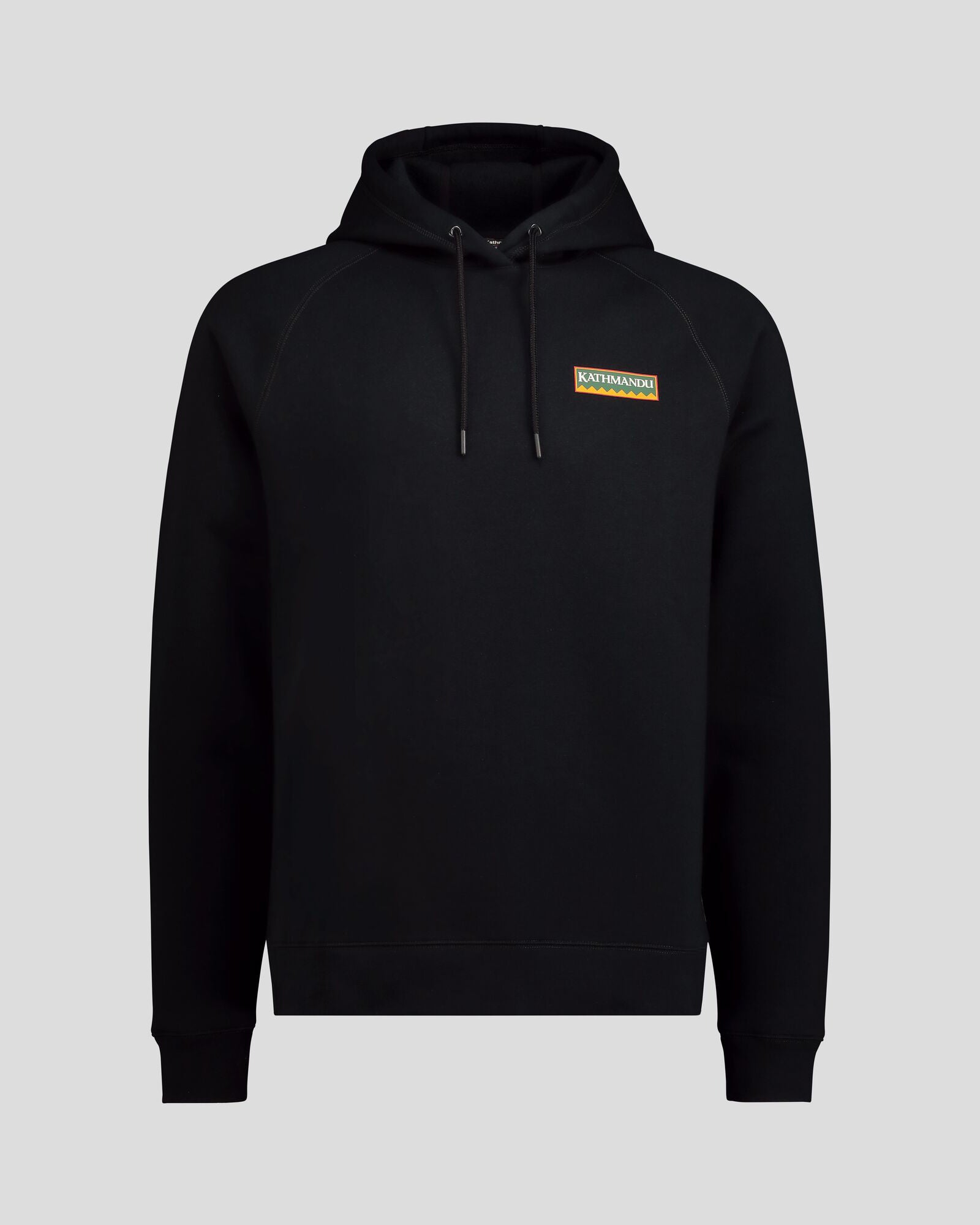 Men's Kathmandu Heritage Logo Slouchy Hoodie - Black | Cozy Pullover Sweatshirt for Casual Wear & Outdoor Adventures