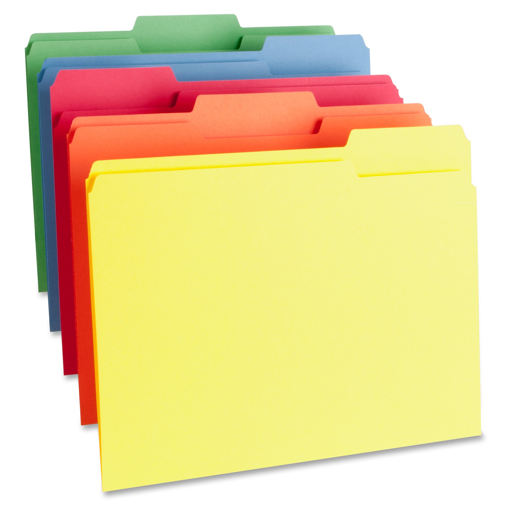 Business Source 1-Ply Color-Coding File Folders - 10 Assorted Colors for Office Organization & Document Management | Perfect for Filing, Sorting, and Easy Identification