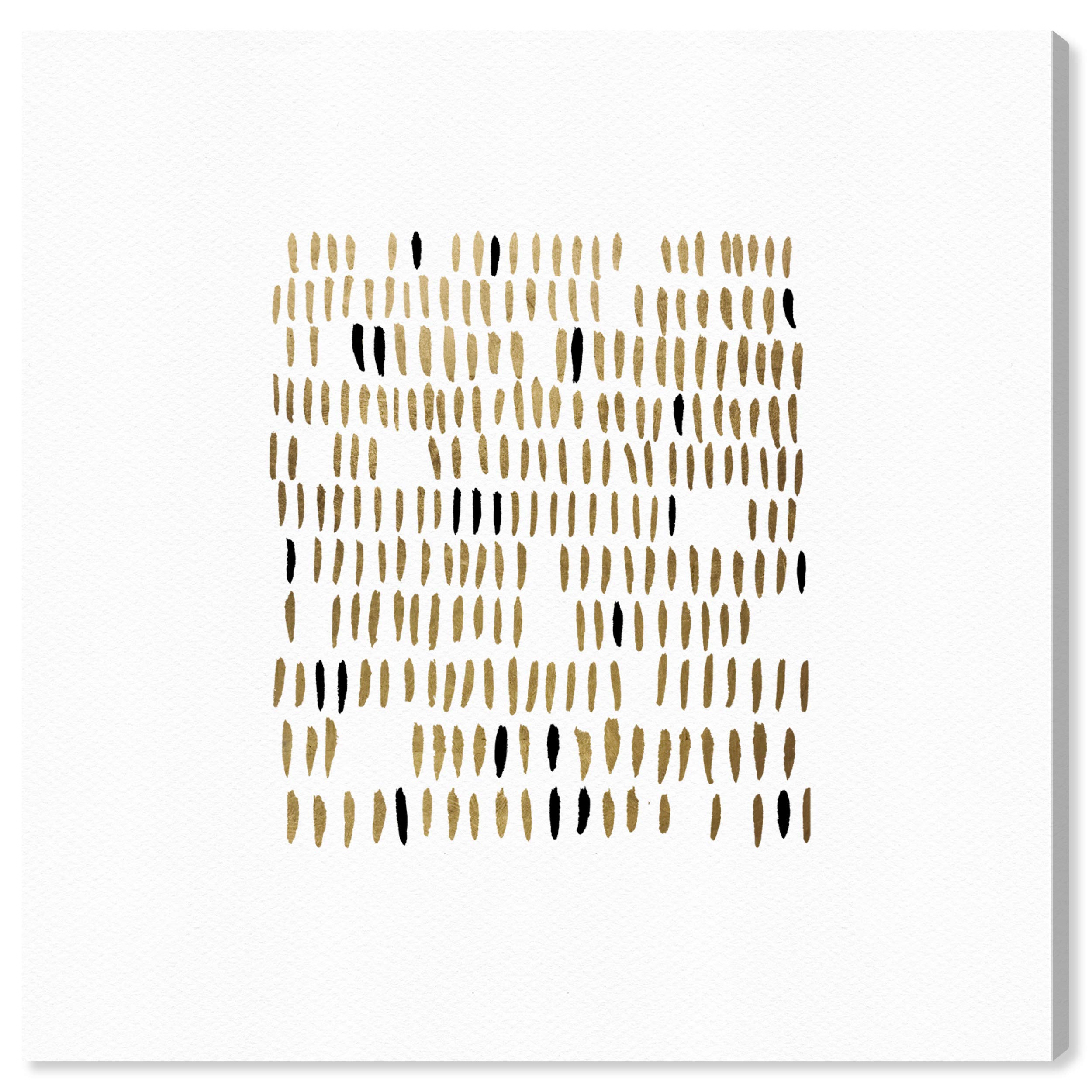 Oliver Gal Artist Co. Abstract Teeth Wall Art Canvas Print - 12x12 Inches Gold & White Modern Home Decor for Living Room, Bedroom, or Office
