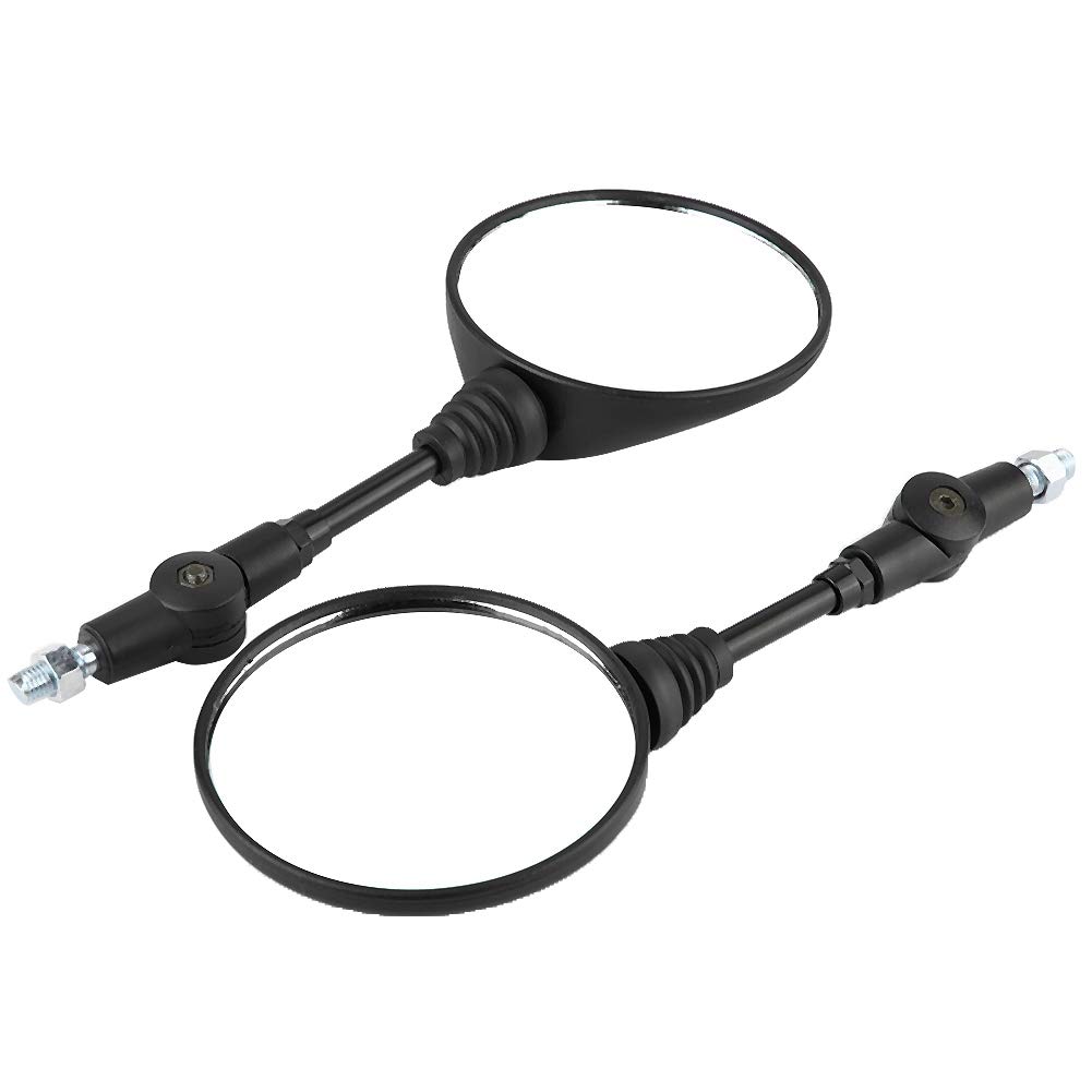 2Pcs Motorcycle Rearview Mirrors - Folding Round Side Mirrors for KLX250 KL250, Durable Adjustable Bike Mirrors for Off-Road Riding & City Commuting (Black)