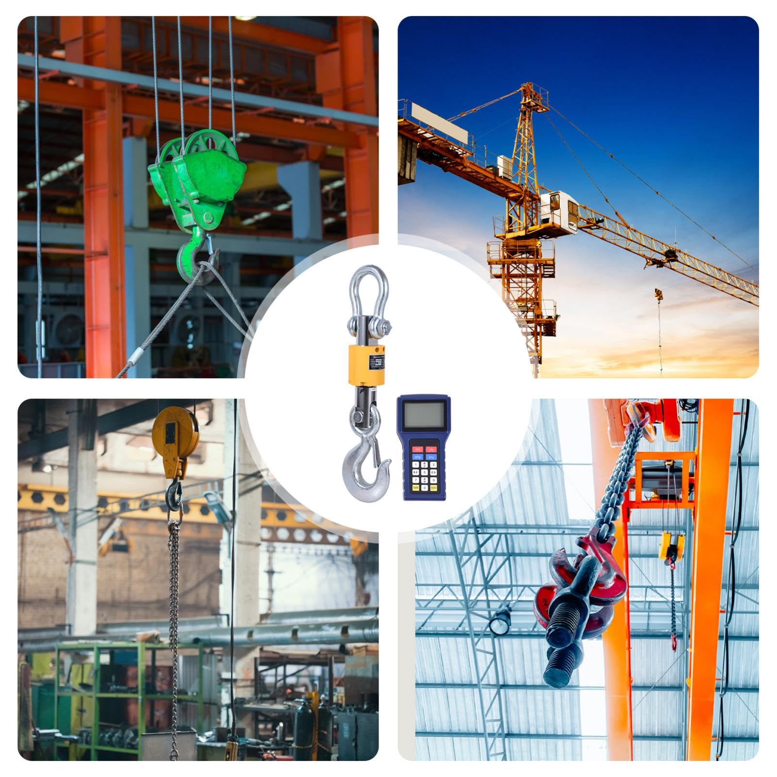 3 Ton Digital Hanging Scale with Wireless Handheld Meter & Charging Cable - High Precision Electronic Crane Scale for Industrial, Farm & Factory Use | Heavy Duty Weight Measurement for Lifting, Shipping & Warehouse Operations