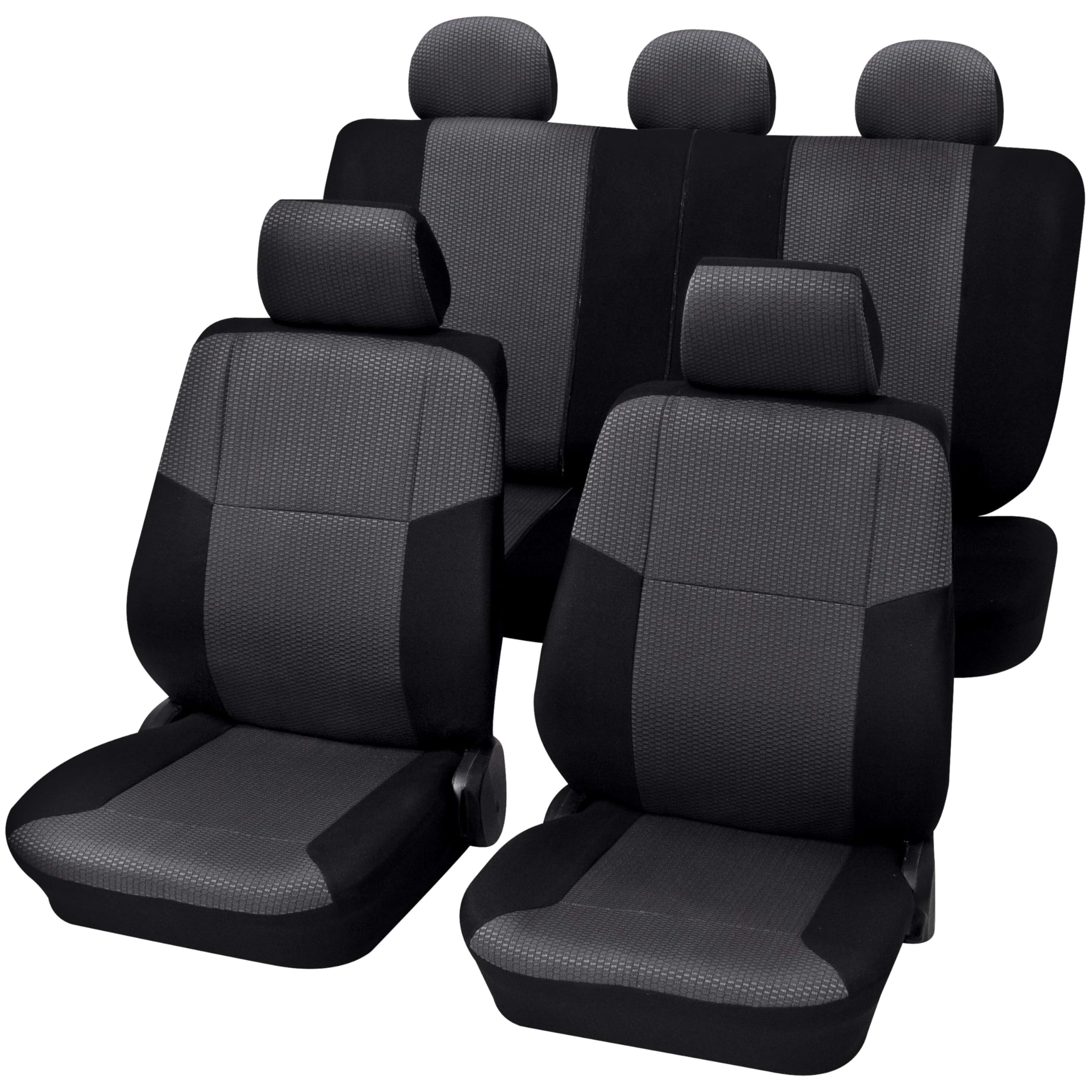 Premium Black Car Seat Covers - Universal Fit for Cars, Trucks & SUVs - Waterproof & Durable Protection for Daily Commute, Road Trips & Family Travel