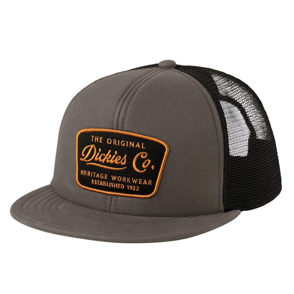 Dickies Men's Roomy Embroidered Patch Waxed Canvas Trucker Hat - Stylish & Durable for Outdoor Work, Hiking & Casual Wear