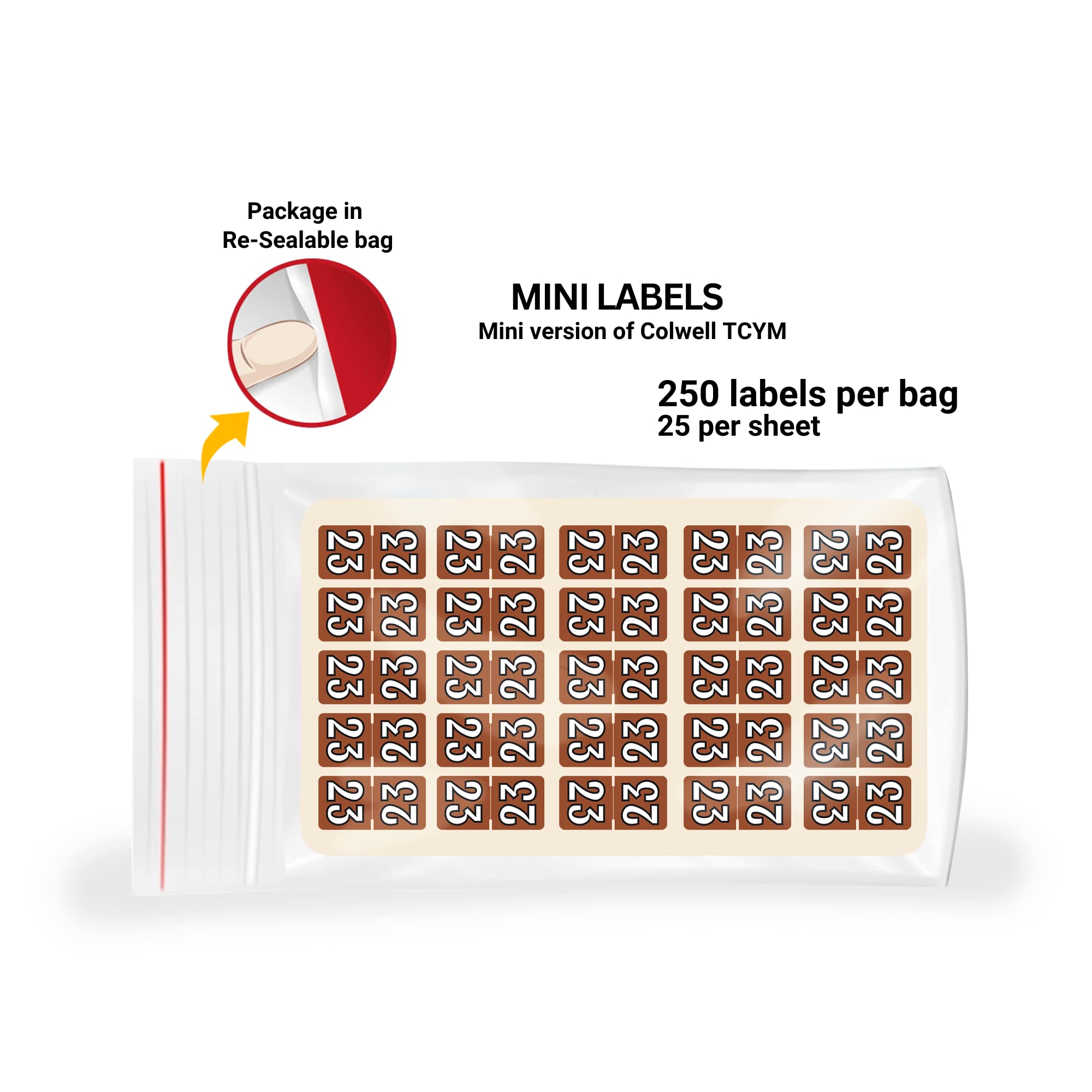 2023 Mini Year Stickers - Brown Doctor Themed Chart Labels | Colwell Jewel Tone Style | 1/2
