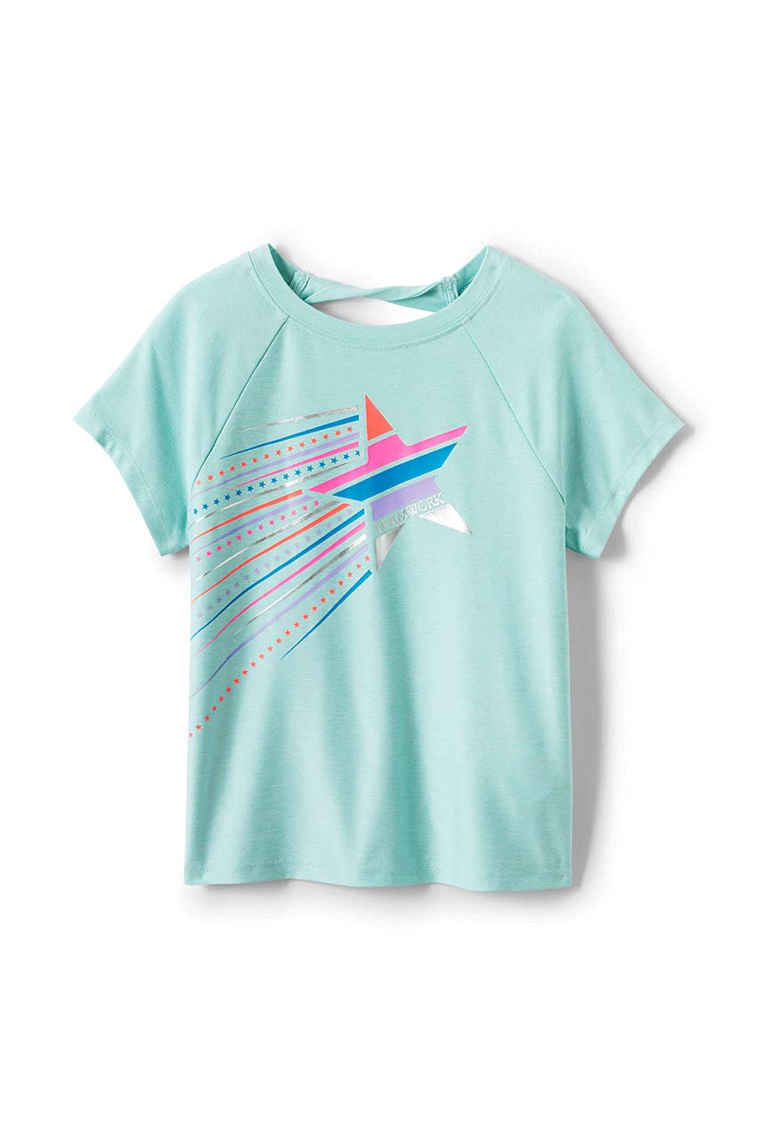 Lands' End Girls' Short Sleeve Performance T-Shirt - Moisture Wicking Active Top for Sports, Play & Everyday Wear