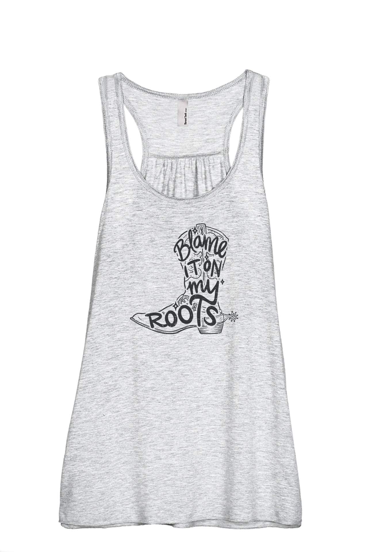 Blame It On My Roots Women's Sleeveless Flowy Racerback Tank Top - Breathable Summer Casual Top for Yoga, Beach & Everyday Wear