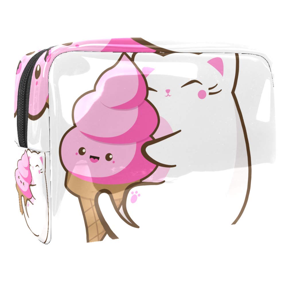 Portable Waterproof Makeup Bag with Zipper - Cute Fat Cat Design Travel Toiletry Organizer for Women - Perfect for Cosmetics, Skincare & Travel Essentials Storage - Ideal for Vacation, Gym & Daily Use