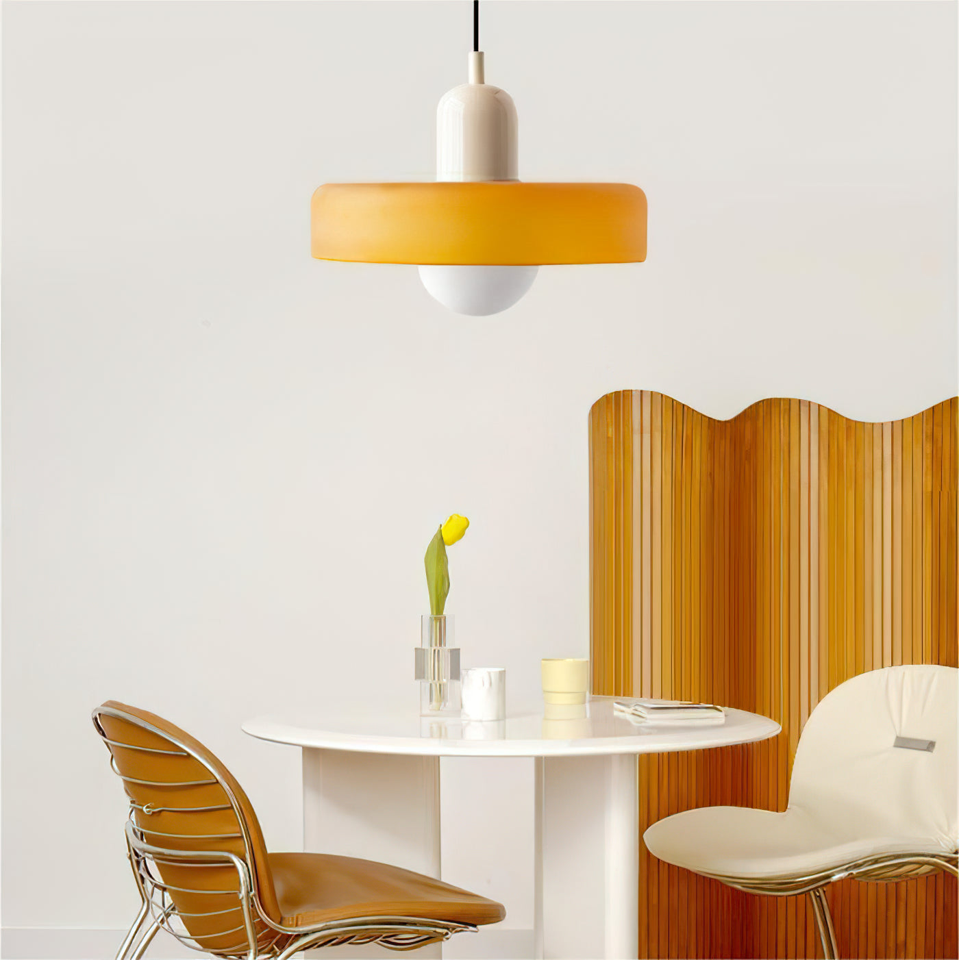 Modern Disc Orb Pendant Light Fixture - Sleek Minimalist Ceiling Lighting for Dining Room, Kitchen, Bedroom & Living Room Decor
