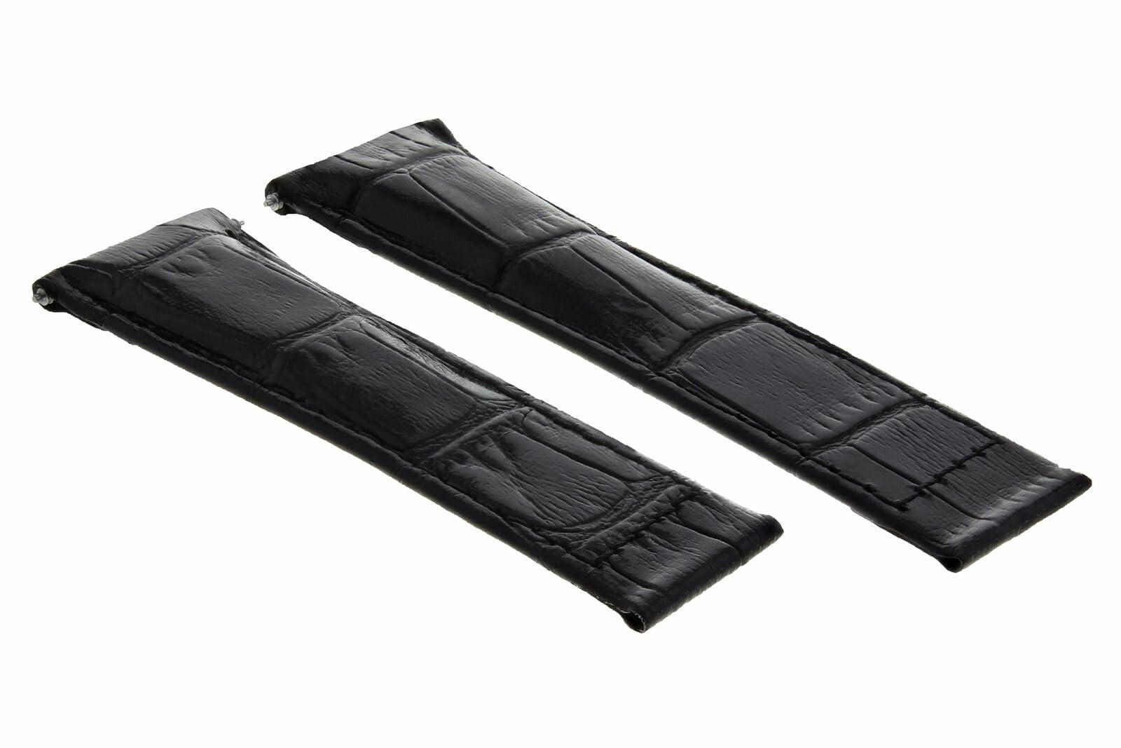 20mm Genuine Leather Watch Band Strap - Compatible with Rolex Daytona 16518 & 116523 - Black Extra Short - Perfect for Dress Watches, Business Attire & Formal Occasions