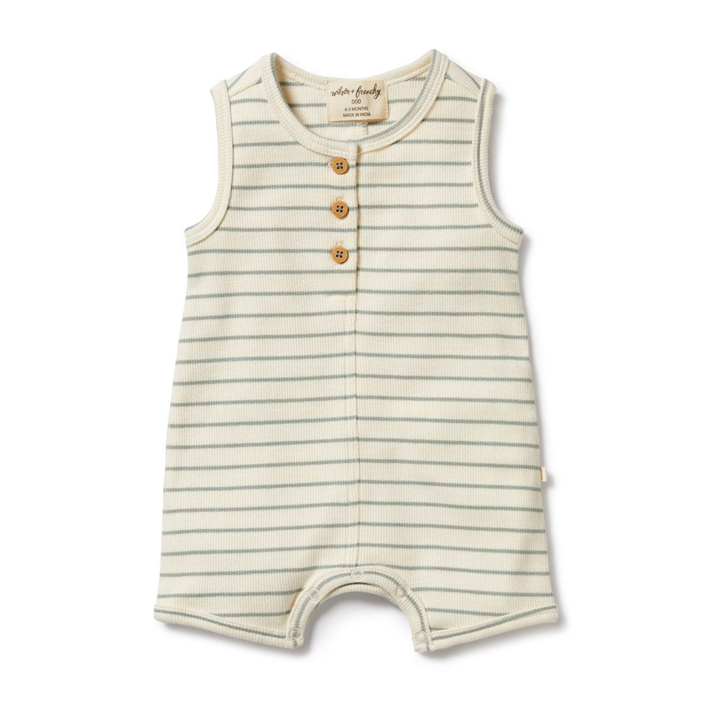 Organic Cotton Henley Growsuit for Babies | Soft & Breathable Infant Romper | Perfect for Playtime, Naptime & Everyday Wear