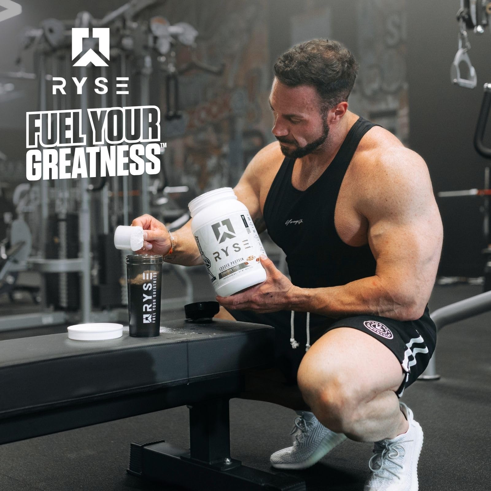 Ryse Loaded Protein Powder - 25g Whey Protein Isolate & Concentrate with Prebiotic Fiber & MCTs | Low Carb Low Sugar Supplement | Vanilla Peanut Butter Flavor (27 Servings) for Post-Workout Recovery & Muscle Growth