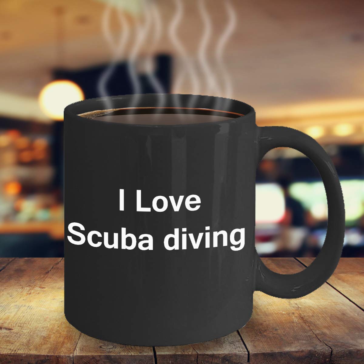Zapbest I Love Scuba Diving Funny Coffee Mug - 11oz Black Porcelain Tea Cup for Office, Gifts & Diving Enthusiasts | Perfect for Coffee Lovers, Tea Drinkers & Scuba Diving Fans
