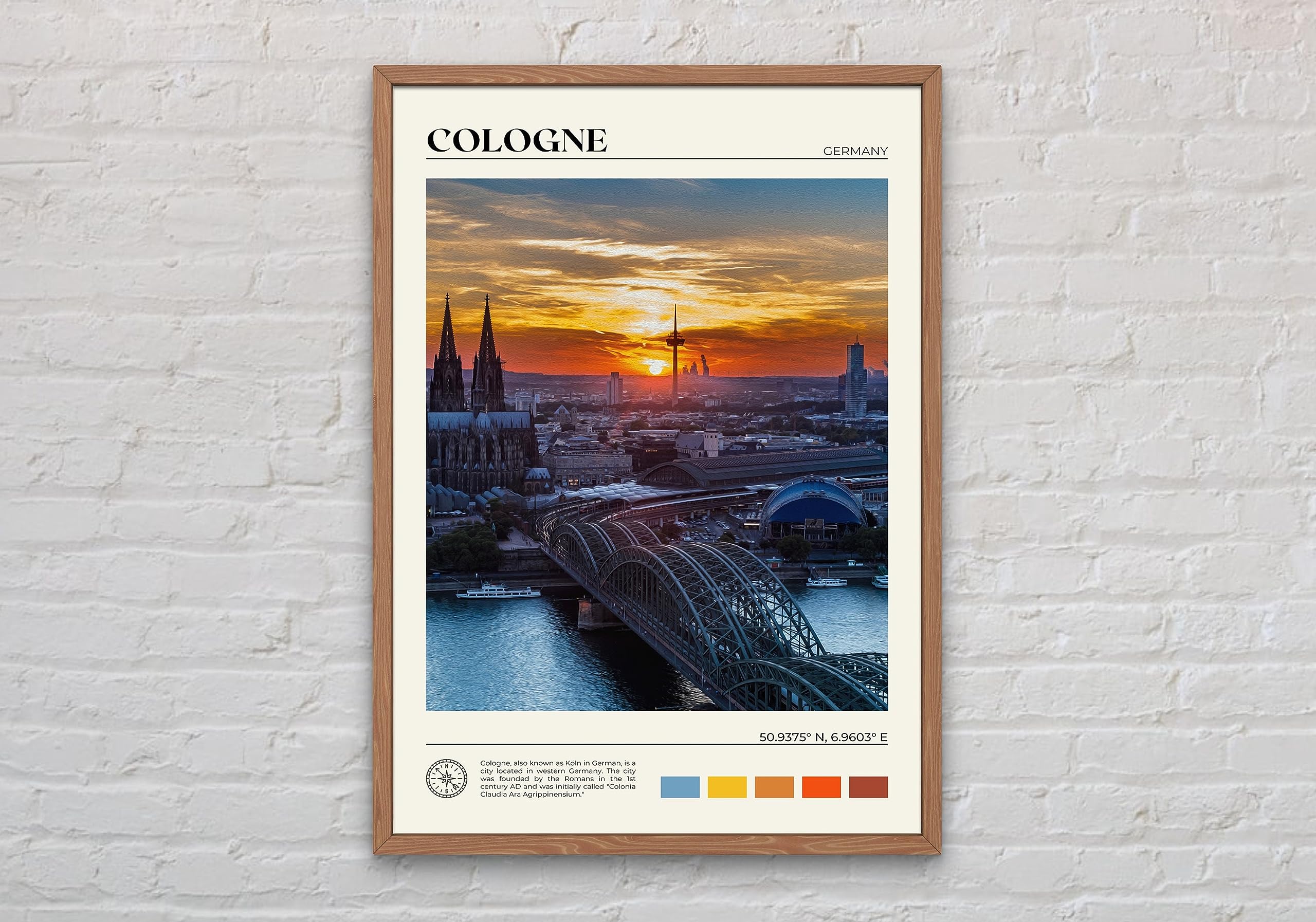 Premium Cologne Germany Wall Art Print - Vintage Cologne Poster & Photo Decor for Home, Office & Gifts | German Cityscape Wall Decor