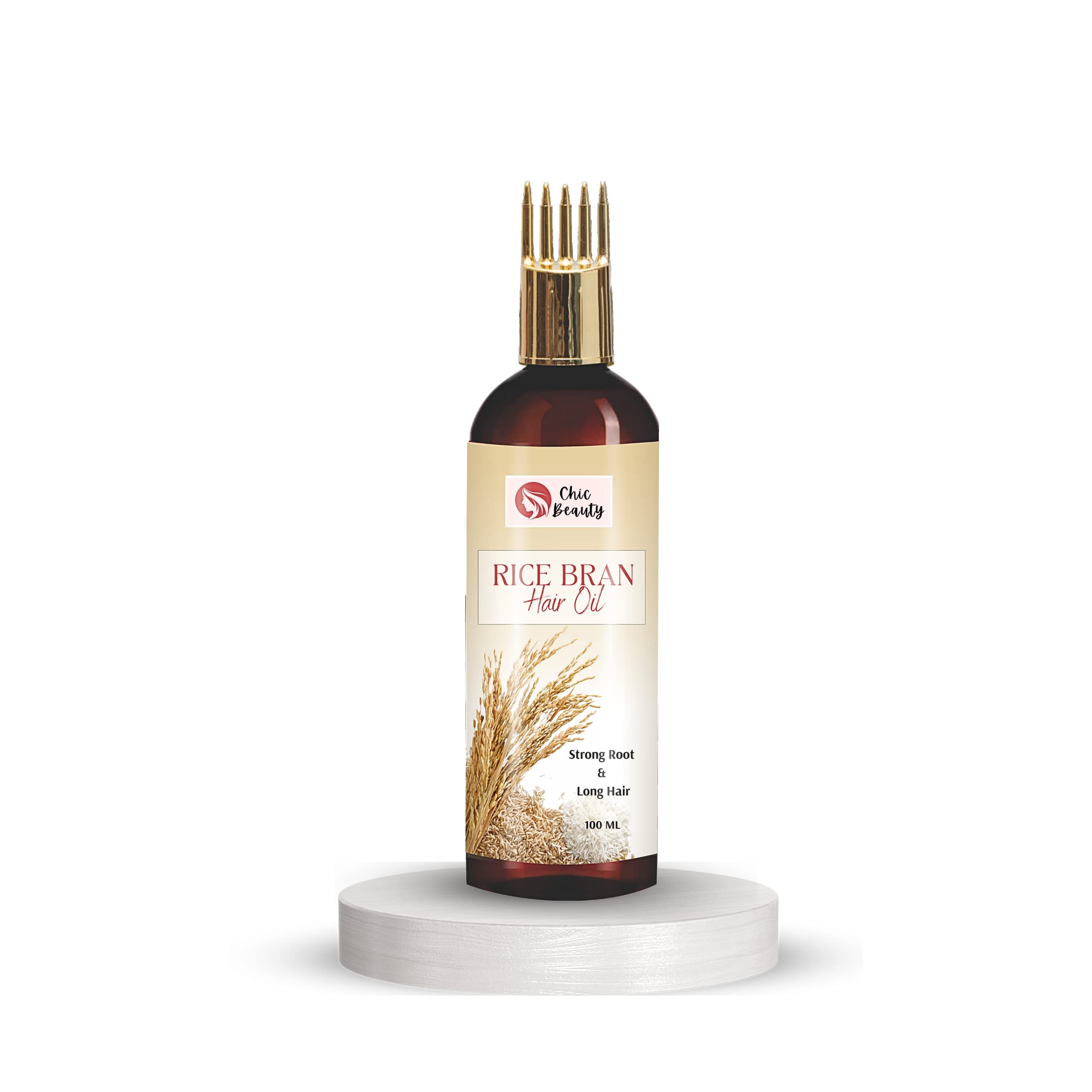 Premium Rice Bran Hair Oil with Comb Applicator - 100ml for Men & Women | Promotes Hair Growth, Reduces Hair Fall & Nourishes Scalp | Perfect for Daily Hair Care & Styling