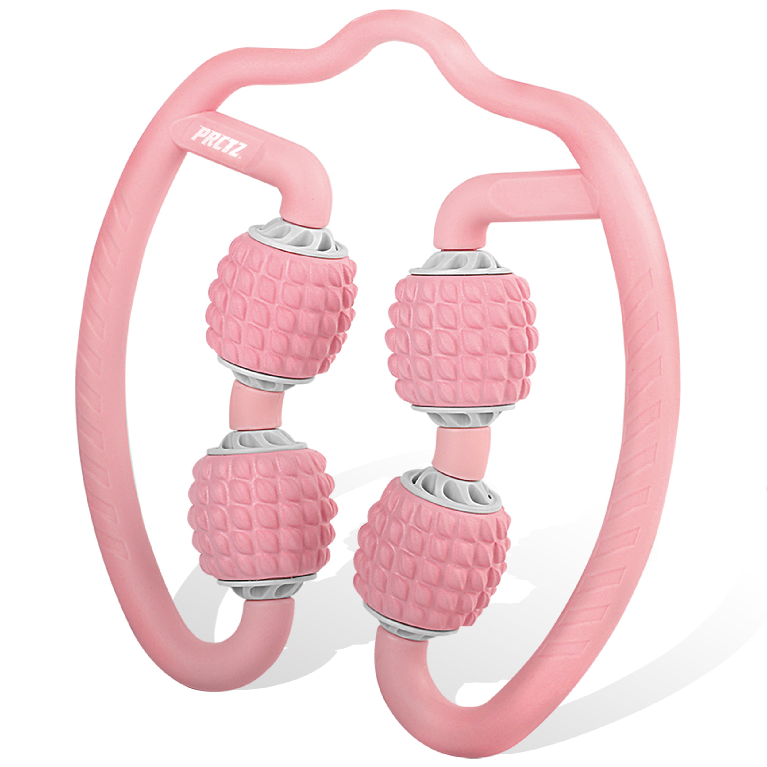 PRCTZ Massage Foam Roller 4-point Handheld Muscle Massager (Black and Pink)
