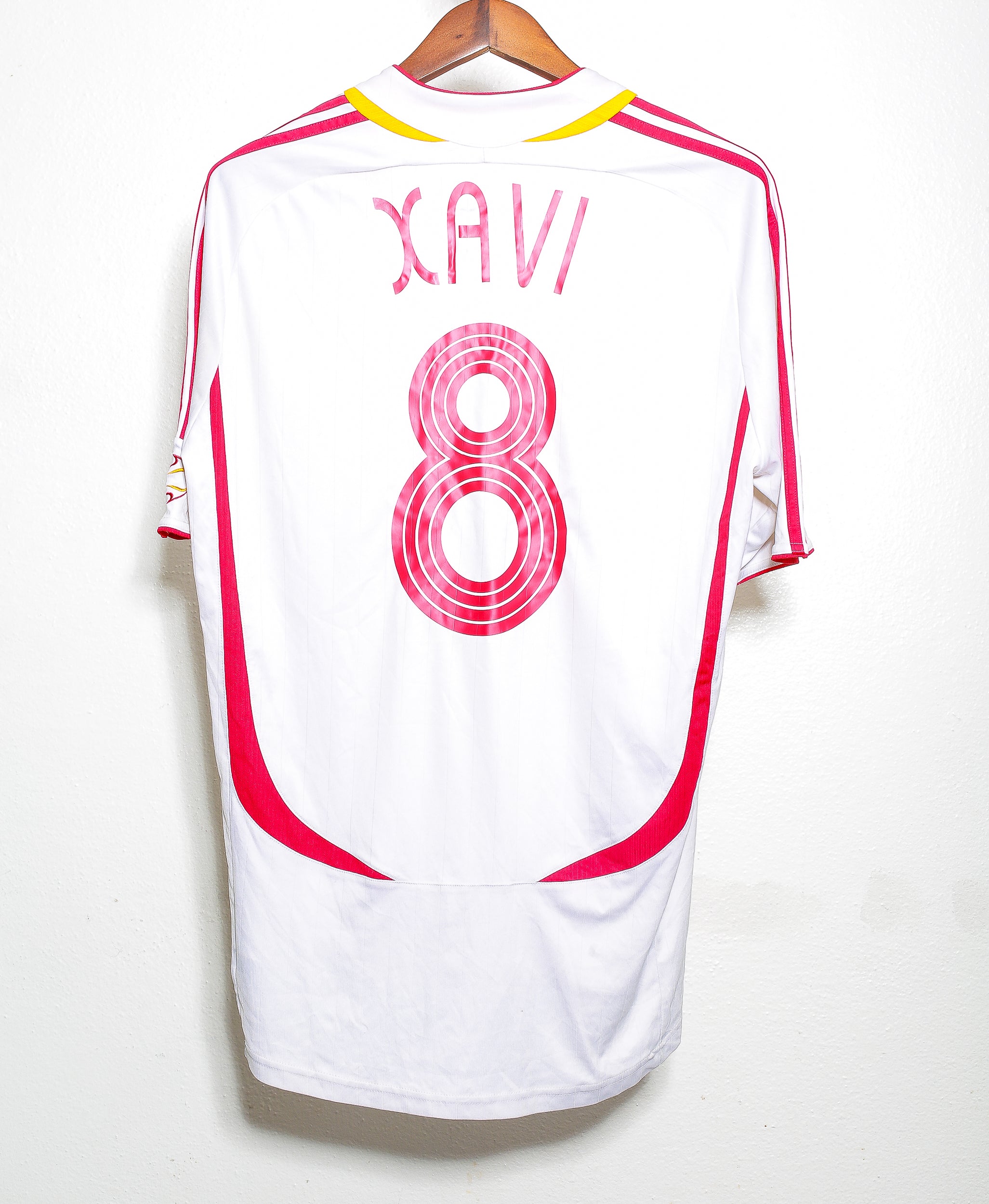 Authentic 2006 Spain Away Soccer Jersey #8 Xavi (Large) - Vintage Football Shirt for Fans, Collectors & Match Days