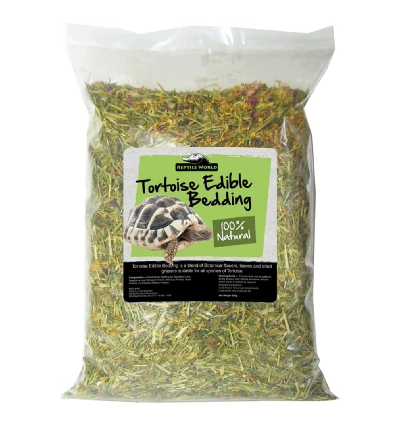 Premium 10L Reptile Tortoise Edible Bedding - Natural Readi Grass, Flowers & Leaves for Healthy Digestion | Safe Botanical Substrate for Terrariums, Habitats & Pet Enclosures