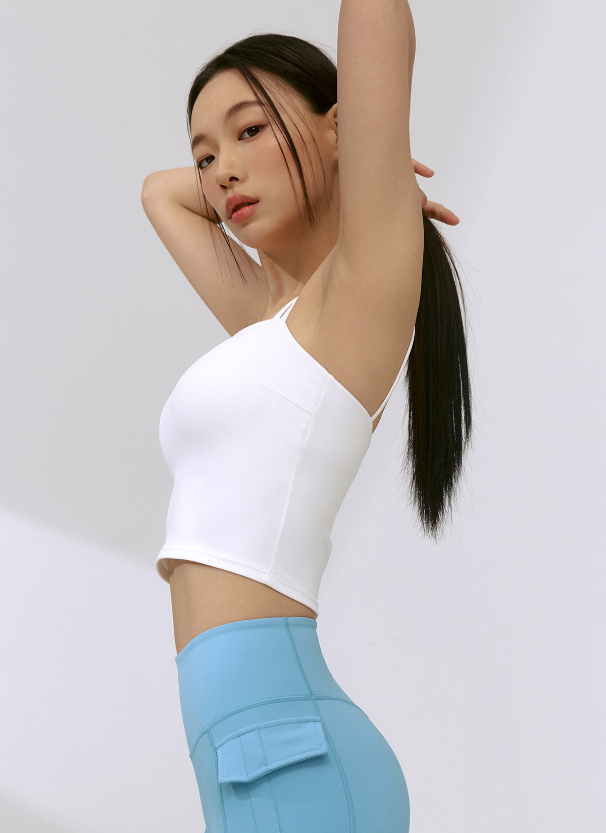 Black Label Power Rise Double Strap Sports Bra - High Support Workout Top for Running, Yoga & Gym