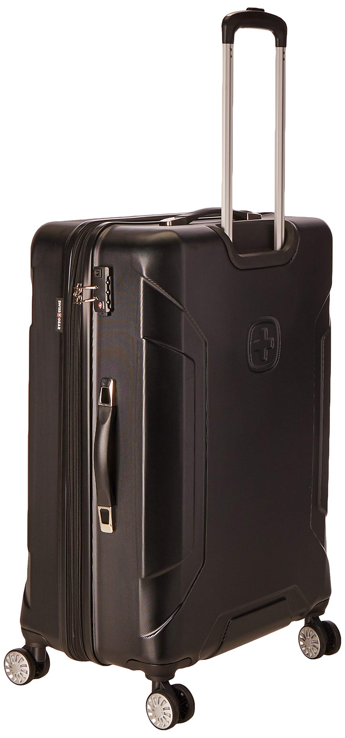 SwissGear Annex Hardside Expandable Luggage Set with 360° Spinner Wheels - 2-Piece (19/28 Inch) Black Carry-On Suitcase for Business Travel & Vacation