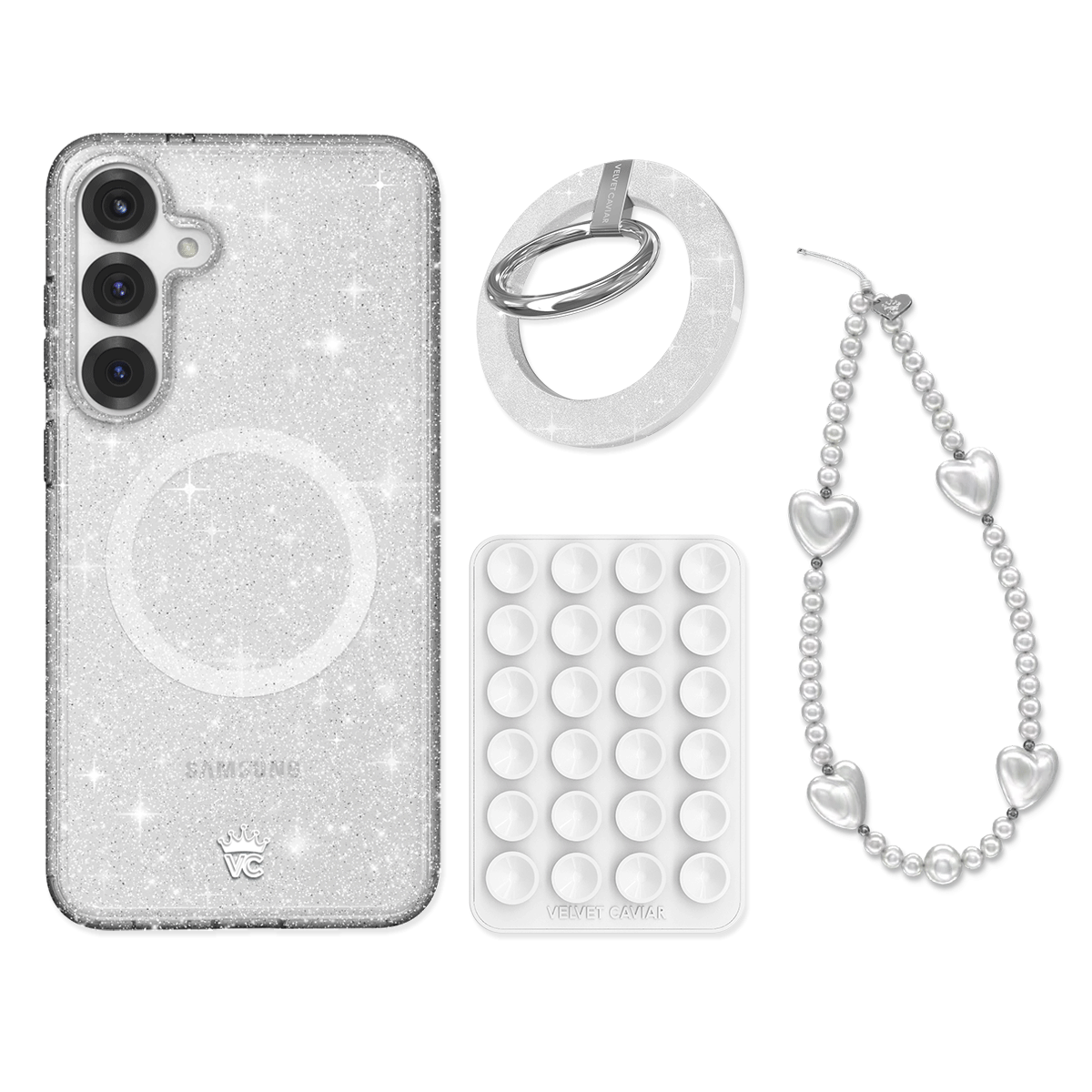 Sparkling Stardust Glitter Phone Grip & Accessory Bundle for Samsung Galaxy - Perfect for Parties, Events & Everyday Style