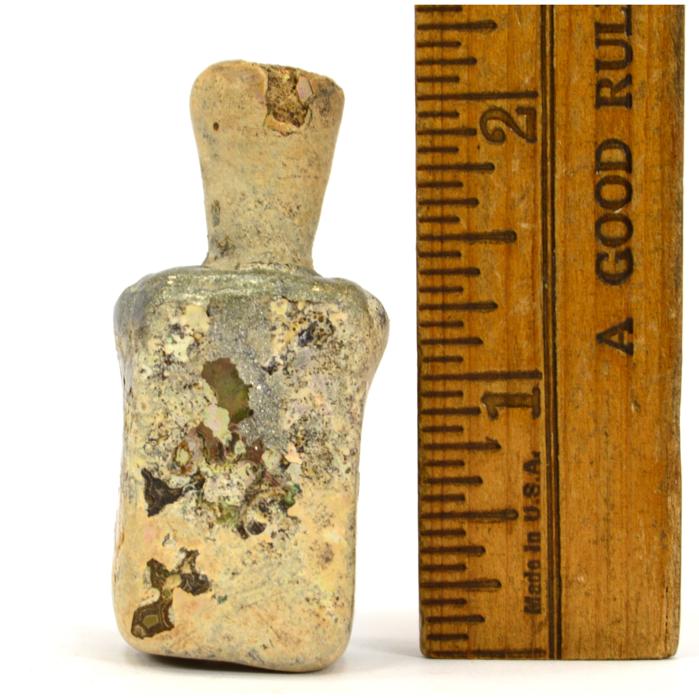 Ancient Roman Hand Blown Glass Bottle - Authentic Tiny Vessel from 100-300 AD with Natural Patina | Perfect for Historical Collections, Home Decor & Unique Gift Ideas