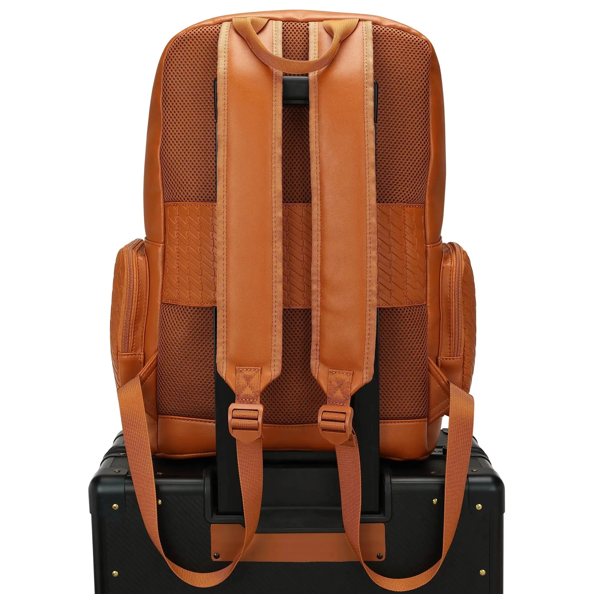 Leisure Luxe 27L Vegan Leather Backpack - Stylish & Eco-Friendly Laptop Bag for Work, Travel & College - Water-Resistant & Spacious