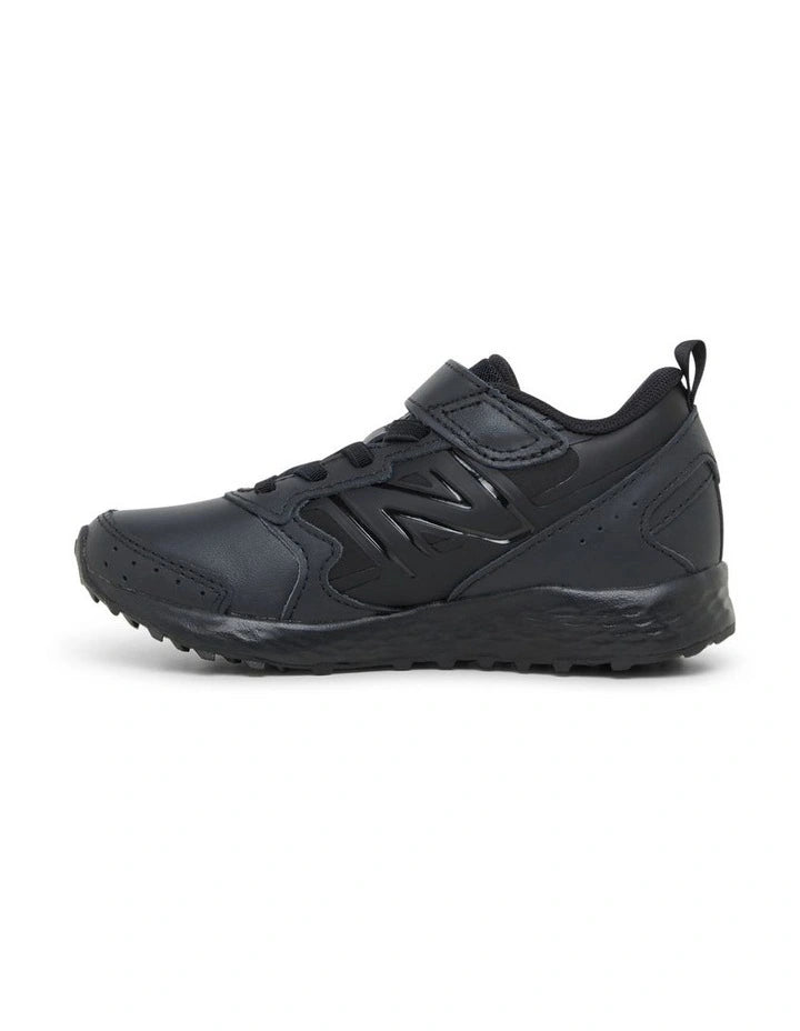 New Balance Kids 680 Hook & Loop Black Running Shoes - Lightweight & Comfortable Sneakers for Boys & Girls - Perfect for School, Play & Daily Activities