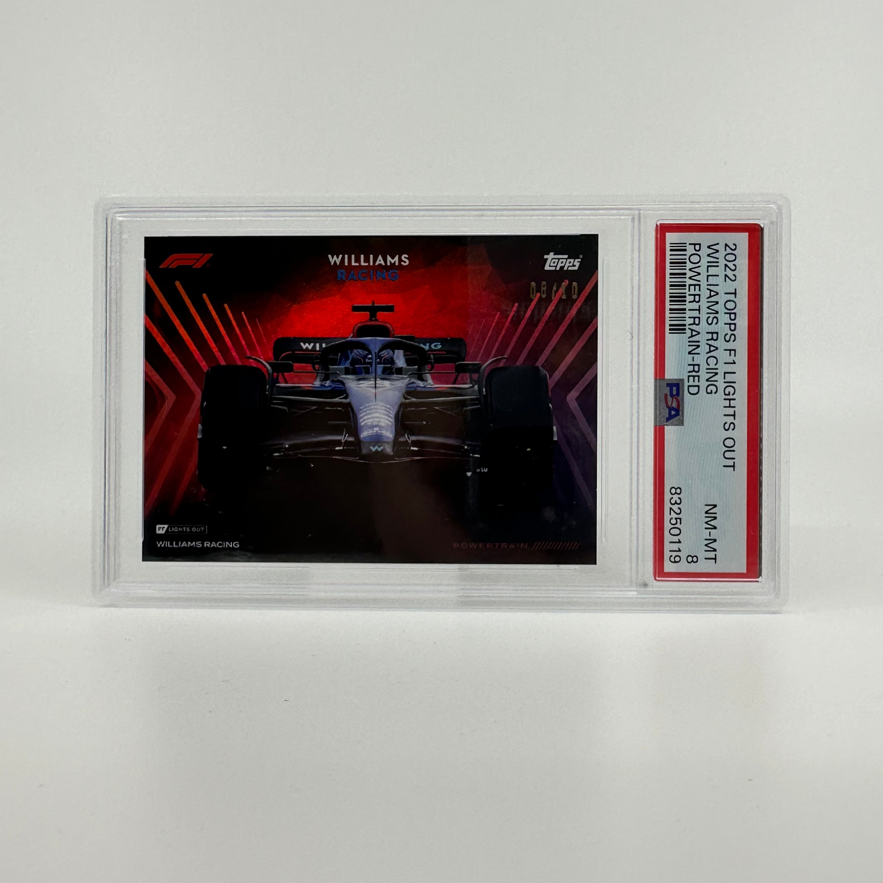 PSA 8 Graded 2008 Williams Racing F1 Team Powertrain Red Trading Card - Perfect for F1 Collectors & Motorsport Memorabilia Displays