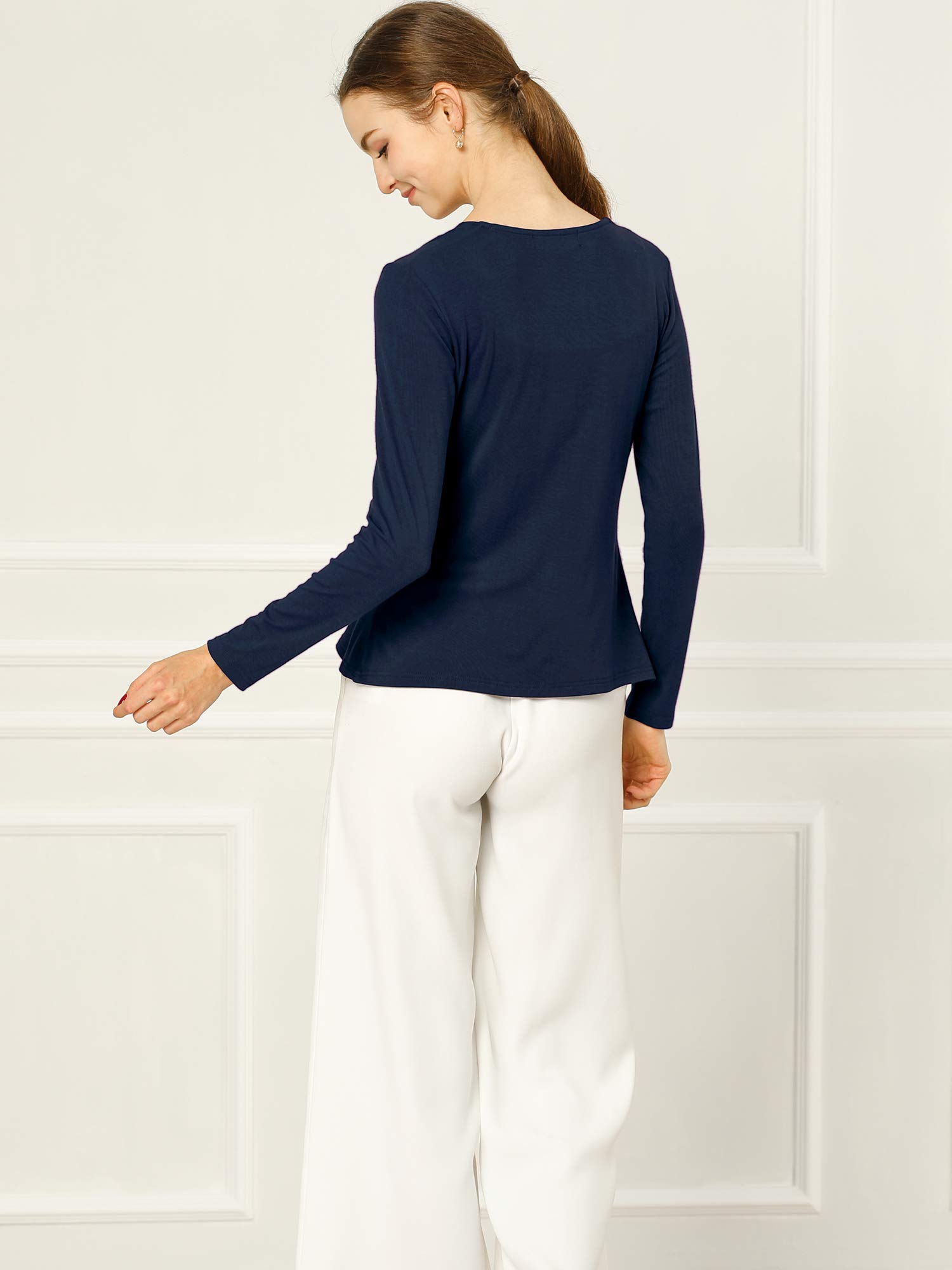 Allegra K Women's Tie Front Knit Cardigan - Elegant Draped Ruffle Casual Sweater for Office, Date Night & Fall Layering