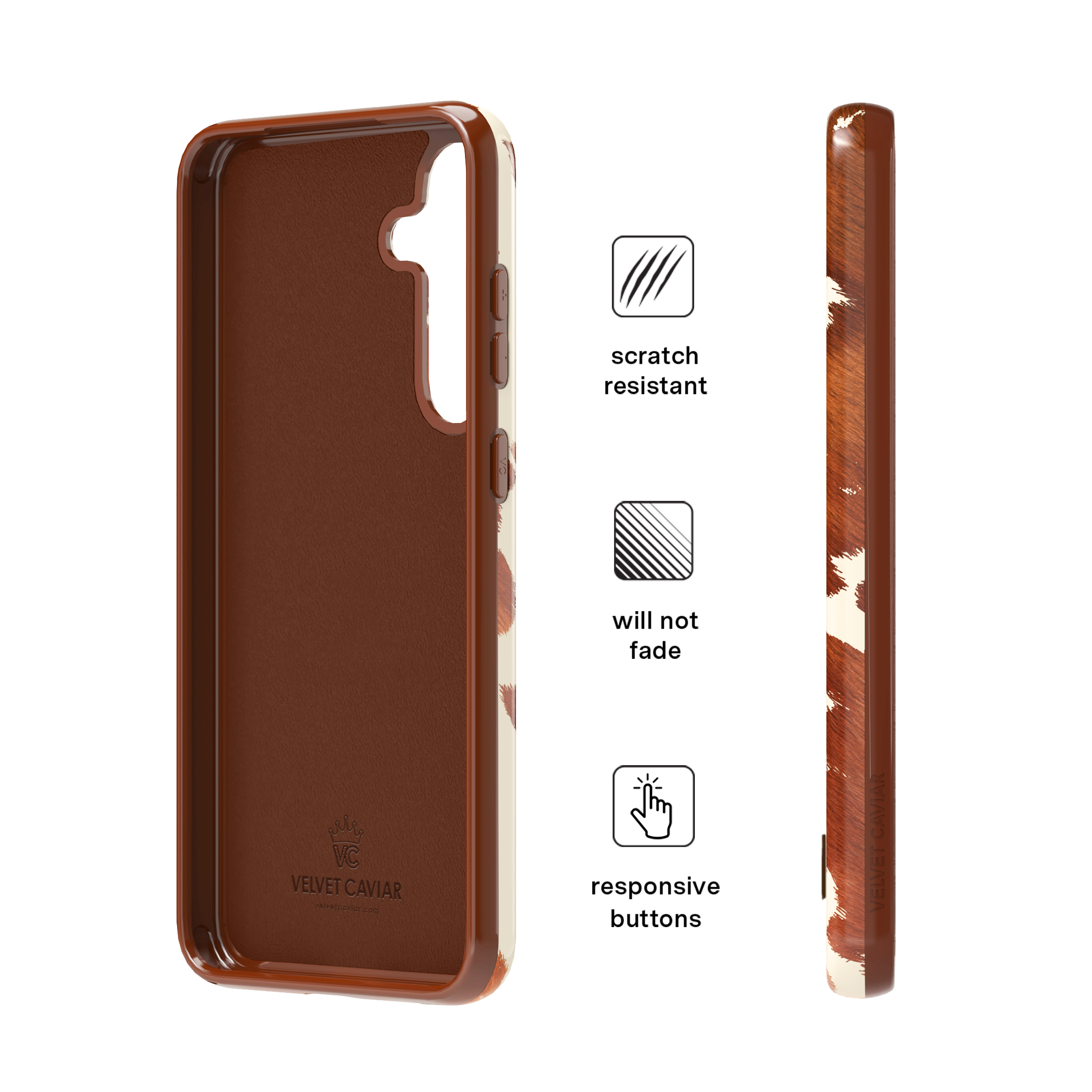 Premium Samsung Phone Case with Cocoa Cow Print - Durable Protective Cover for Everyday Use, Travel & Outdoor Activities