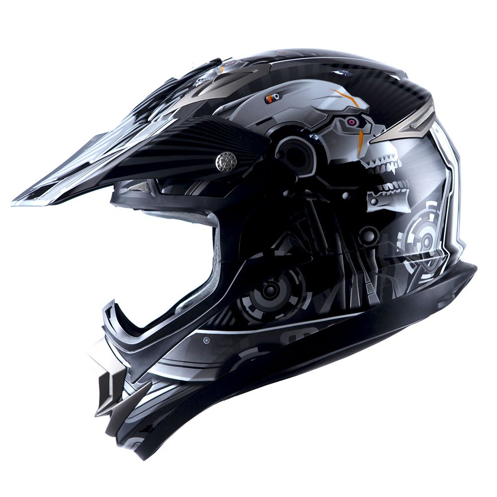 1Storm Adult Motocross Helmet - Carbon Fiber Off-Road MX BMX ATV Dirt Bike Helmet (HGXP14B Black) - Lightweight & Durable for Racing, Trail Riding & Extreme Sports