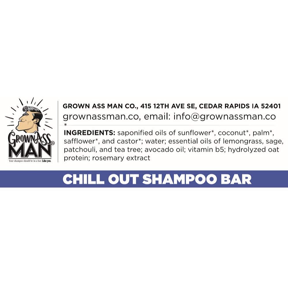 **Natural Solid Shampoo Bar for Hair, Beard & Body - 3 in 1 Organic & Plastic-Free, Rich Lather for All Hair Types, 4oz (Chill Out Scent, 3-Pack) – Eco-Friendly Travel & Zero Waste Bathroom Essential**